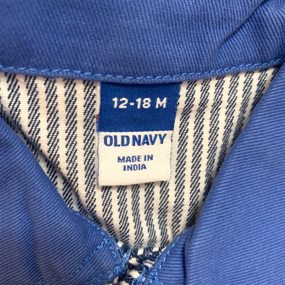 Railroad Stripe Twill Snap Jacket Baby Loose Collared Ice Cream Pocket NWT - Picture 4 of 14